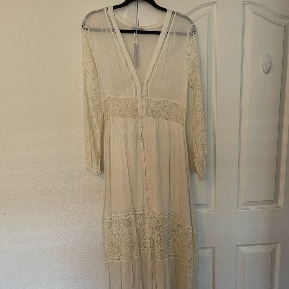 White Lace Boho Dress